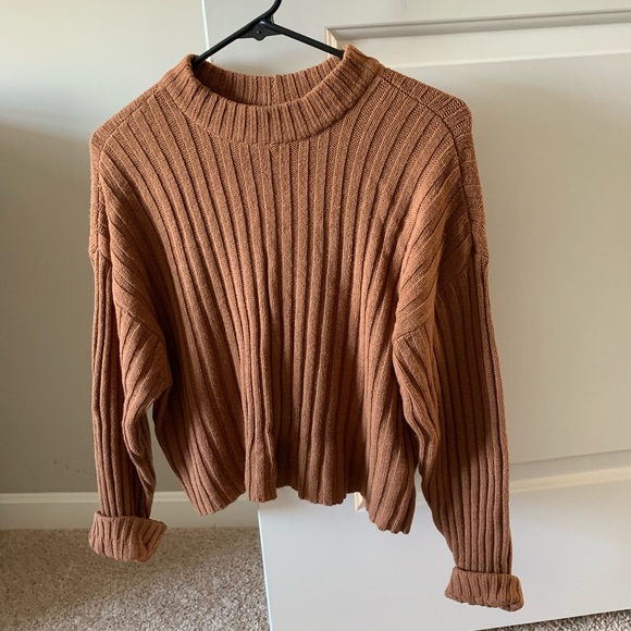 Brown American Eagle Crop Sweater - Picture 1 of 6
